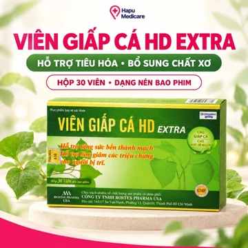 Viên Giáp Cá HD Extra – Bổ Sung Diếp Cá, Inulin/FOS & Rutin, Hỗ Trợ Tiêu Hóa (Hộp 30 Viên)