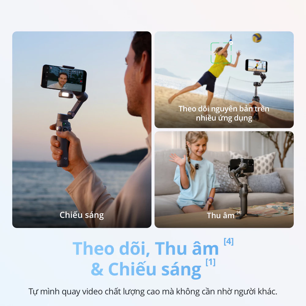 Gimbal chống rung điện thoại DJI Osmo Mobile 8 theo dõi chủ thể bằng camera gốc (DJI OM 8)
