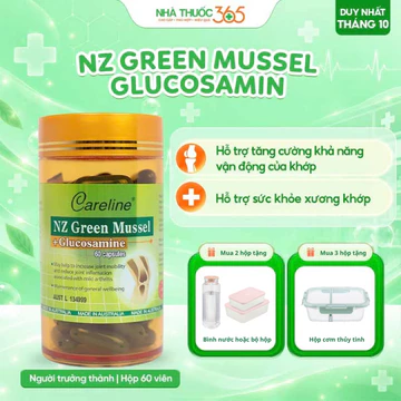 Viên Uống Hỗ Trợ Bảo Vệ Xương Khớp Careline NZ Green Musells An Toàn Cho Dạ Dày - Hộp 60 Viên