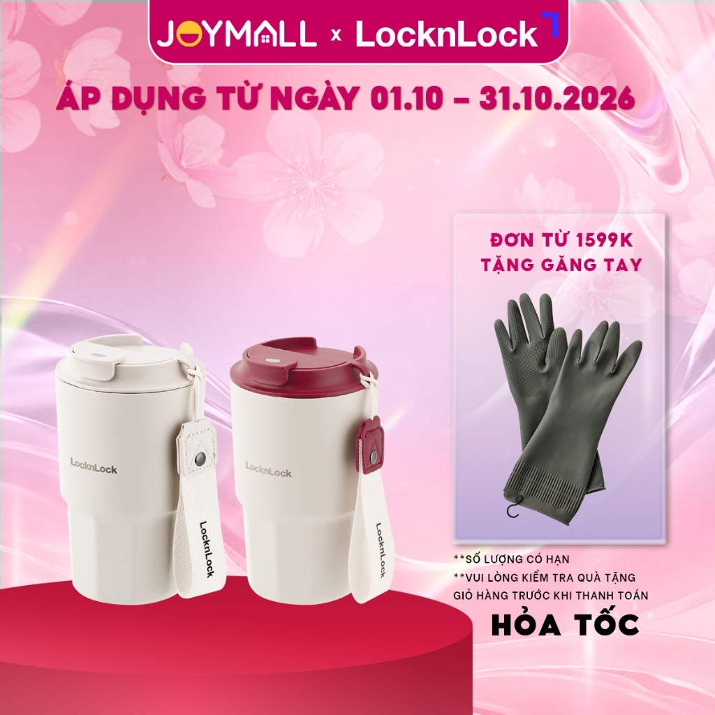 Ly Giữ Nhiệt LocknLock Vacuum Coffee LHC4340 450ml , Hàng Chính Hãng, Có Dây Xách - JoyMall