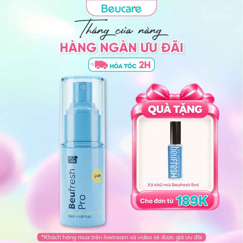 Xịt khử mùi toàn thân, lăn khử mùi BEUFRESH ngăn tiết mồ hôi, hạn chế mùi cơ thể 30ml
