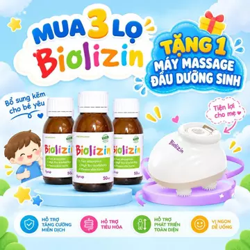 {KÈM QUÀ} Biolizin Kẽm Hữu Cơ Giúp Bé Ăn Ngon Tăng Đề Kháng Bổ Sung Kẽm Phát Triển Cho Bé Chai 50ml