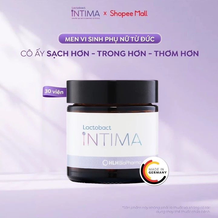 1 Hộp men vi sinh phụ nữ Lactobact Intima bổ sung lợi khuẩn, hỗ trợ giảm tái phát viêm, ngứa rát, vô hiệu hoá hại khuẩn