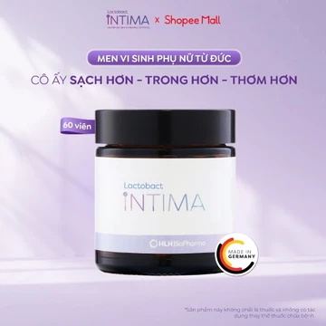 Hộp 60 viên men vi sinh phụ khoa Lactobact Intima bổ sung lợi khuẩn, Cranberry, D-Mannose từ Đức