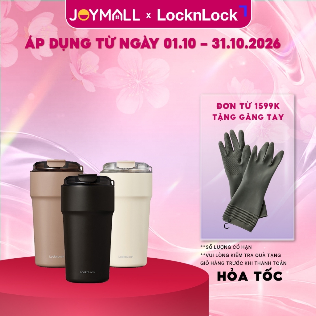 Bình Giữ Nhiệt Thép Phủ Sứ 500ml Locknlock LHC4357 Metro Cafe Tumbler, Hàng Chính Hãng - Joymall