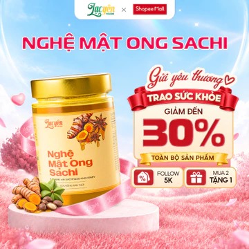 Nghệ Mật Ong Sachi Lạc Yên Foods - Tinh Bột Nghệ Đỏ Và Mât Ong Nguyên Chất, Đạt Chứng Nhận ISO 22000