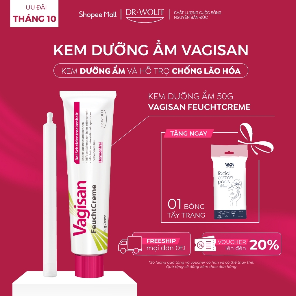 Kem dưỡng ẩm Vagisan FeuchtCreme làm mềm và chống lão hóa vùng kín dành cho phụ nữ