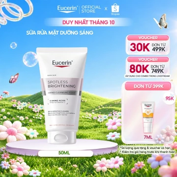 Sữa rửa mặt tạo bọt dưỡng sáng Eucerin Spotless Brightening Cleansing Foam 50ml | Sữa rửa mặt sáng da | Skincare