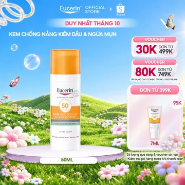 Kem chống nắng kiềm dầu & ngừa mụn Eucerin Sun Dry Touch SPF50+ 50ml | Skincare