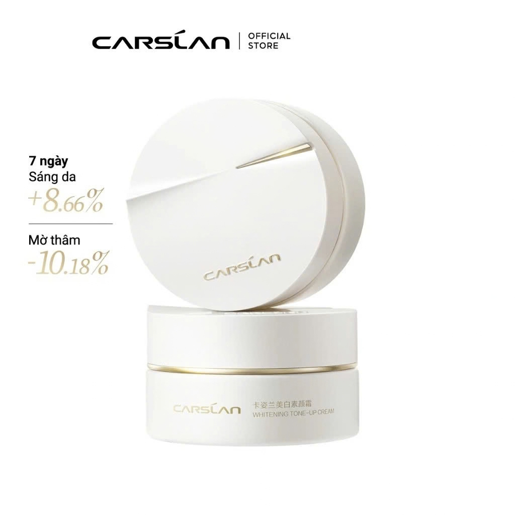 Kem nâng tone dưỡng sáng da, khử sắc vàng tạo hiệu ứng da tự nhiên 24H Carslan Whitening Tone Up Cream 50g