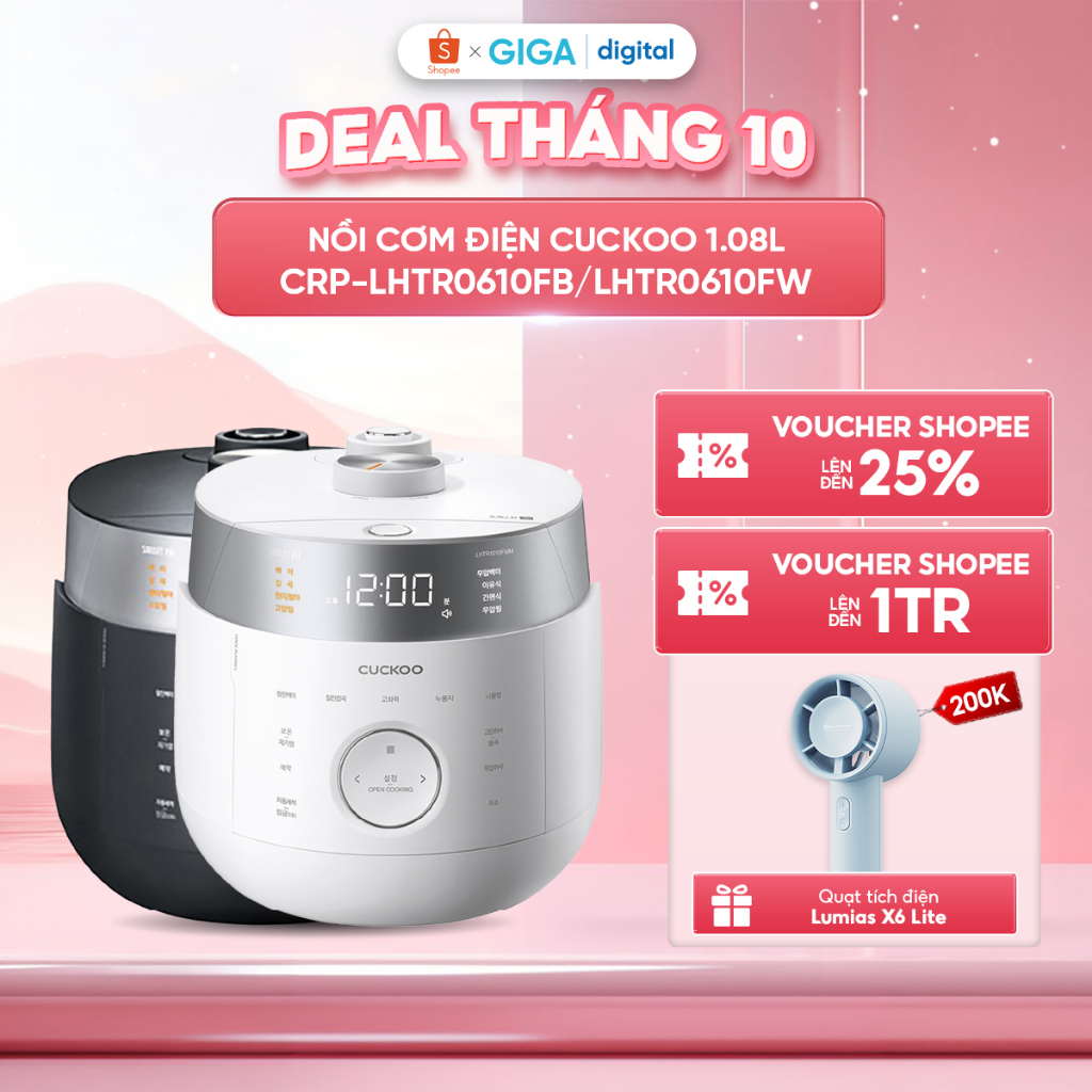 Nồi cơm điện Cuckoo 1.08L CRP-LHTR0610FB /LHTR0610FW - Chính Hãng