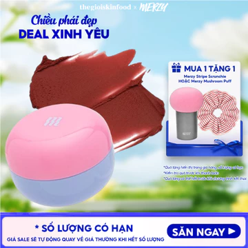 Son kem bùn Merzy kiêm má hồng dạng hũ mờ lì, mịn mượt như bơ Blurry Lip Mousse 6g ThegioiSkinfood