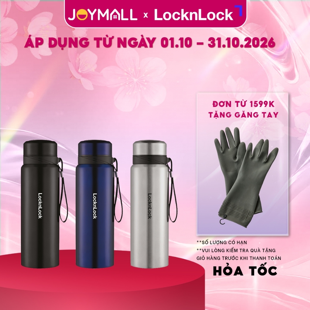 Bình giữ nhiệt LocknLock LHC6180 800ml, Hàng chính hãng, có khay lưới lọc trà, dây - JoyMall