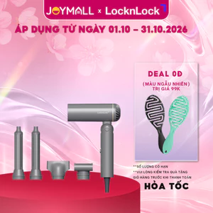 Máy Sấy Tạo Kiểu Tóc Gấp Gọn LocknLock ENA626GRY 1300W, Hàng Chính Hãng, Công Nghệ Ion Âm - JoyMall