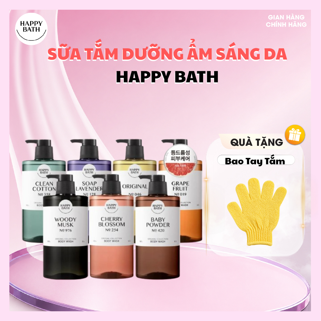 Sữa Tắm Happy Bath Dưỡng Trắng Và Dưỡng Ẩm Chăm Sóc Chuyên Sâu Cho Da , Sữa Tắm Lưu Hương Lâu 910g