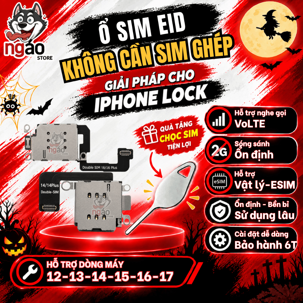 Ổ SIM EID cho iPhone Lock - Hỗ Trợ 2 SIM - Có Thể Add Được ESIM - Hỗ trợ dòng máy 12-17 | BigBuy360 - bigbuy360.vn