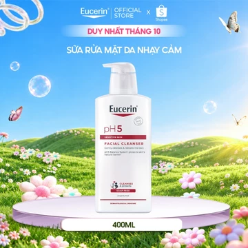 [Hannah x Eucerin] Sữa rửa mặt không gây kích ứng cho da nhạy cảm Eucerin pH5 Facial Cleanser 400ml