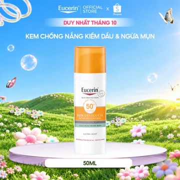 [KOL x Eucerin] Kem chống nắng kiềm dầu & ngừa mụn Eucerin Sun Dry Touch SPF50+ 50ml | Skincare