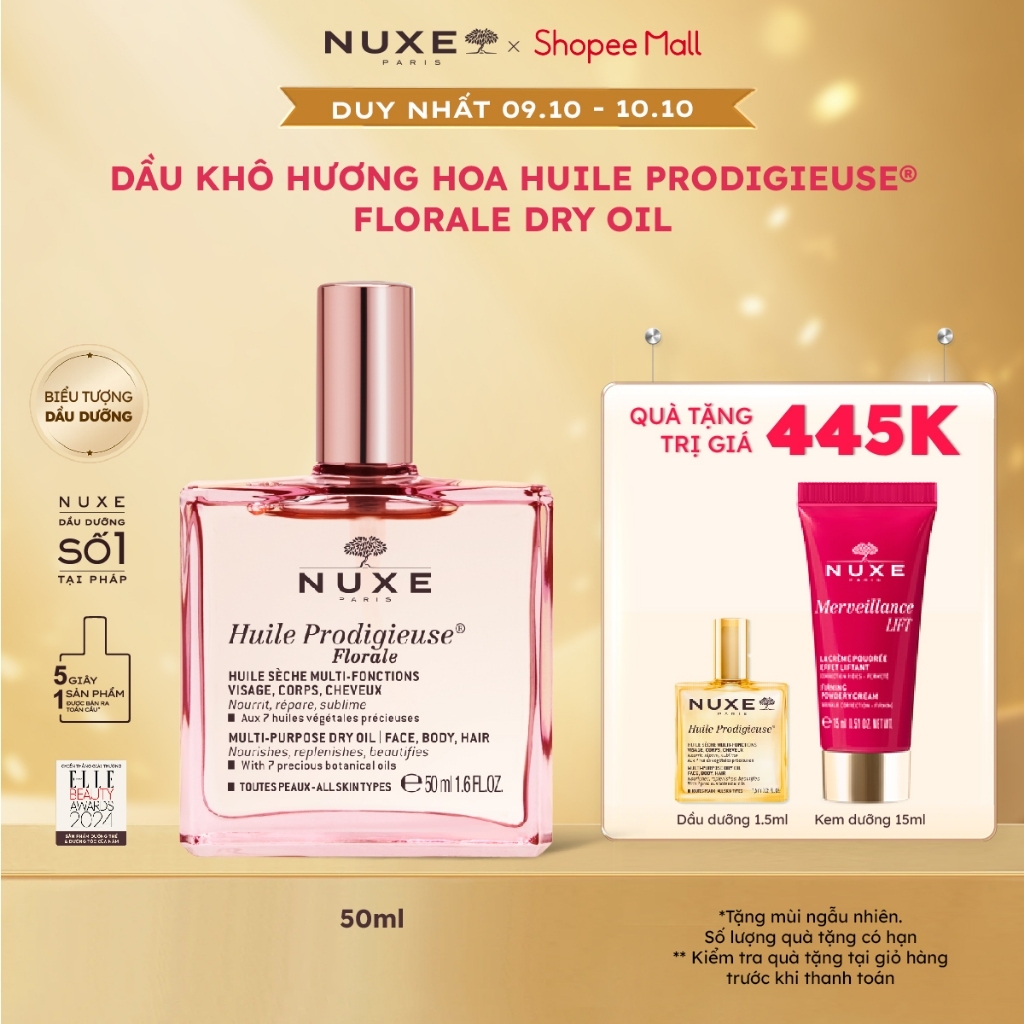 Dầu dưỡng khô đa năng Nuxe Huile Prodigieuse Florale Multi-purpose Dry Oil 50ml