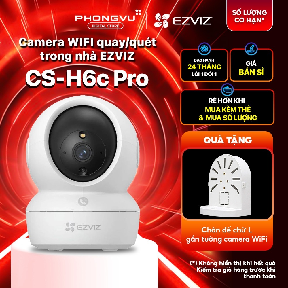 Camera Wifi Trong Nhà Ezviz H6C Pro & C6N Pro (2K - 3MP) - Xoay 360, Đàm Thoại, Báo Động - Bảo hành 24 tháng