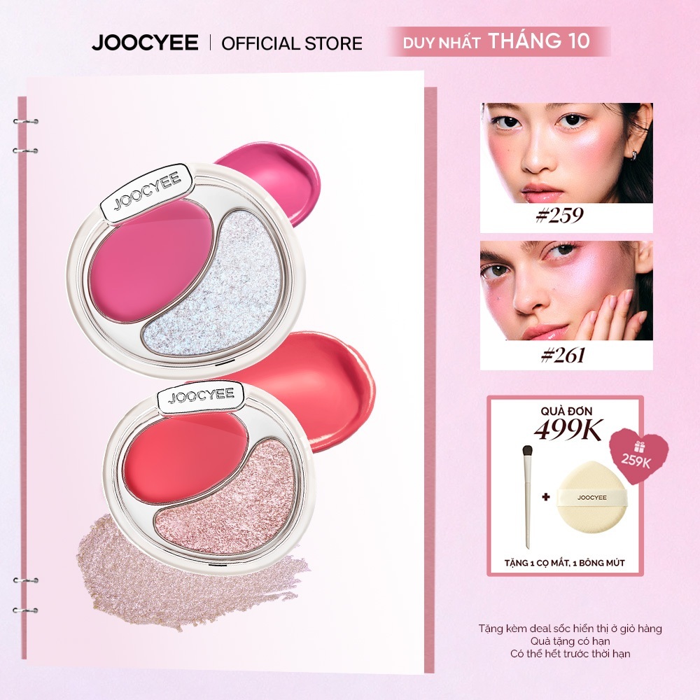 [NEW] Kem má hồng 2 màu JOOCYEE Cream Blush & Highlighting Duo mịn mướt dễ tán bắt sáng