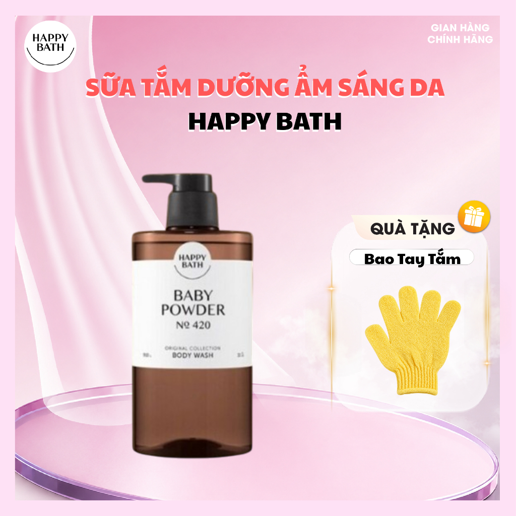 [No.420] Sữa tắm Trắng Da Happy Bath Siêu Cấp Ẩm Cho Da Khô Ráp, Hương Thơm Nhẹ Nhàng Tinh Khiết