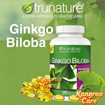 【Nhập khẩu từ Mỹ】Viên Uống Hỗ Trợ Tuần Hoàn Não Ginkgo Biloba Trunature 120mg - Hộp 340 Viên