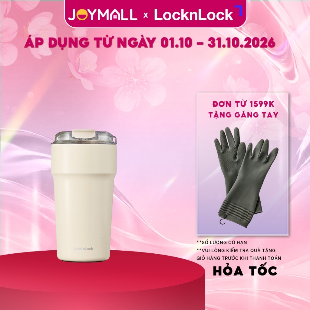 Ly giữ nhiệt LocknLock màu Ngà 500ml LHC4357IVY, Hàng chính hãng, thép không gỉ phủ sứ - JoyMall