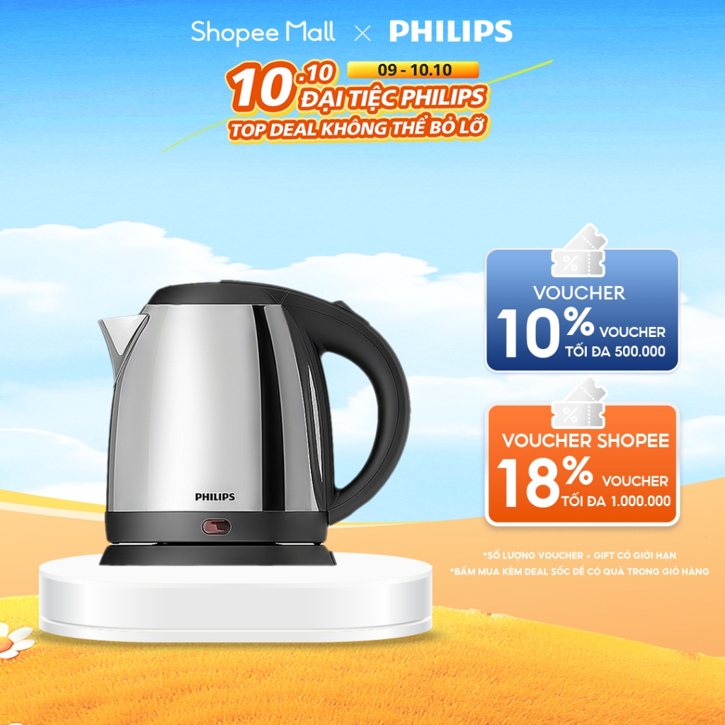 Bình đun siêu tốc PHILIPS HD9306 1.5L - Hàng Chính Hãng