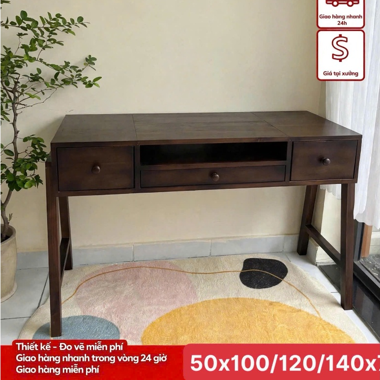 Bàn Làm Nail Gỗ Thông Tự Nhiên NAIL_02 | BigBuy360 - bigbuy360.vn
