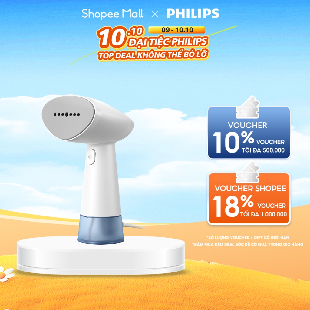 Bàn ủi hơi nước cầm tay Philips STH1000 /10|900W|nhỏ gọn ngăn chứa nước 85ml có thể tháo