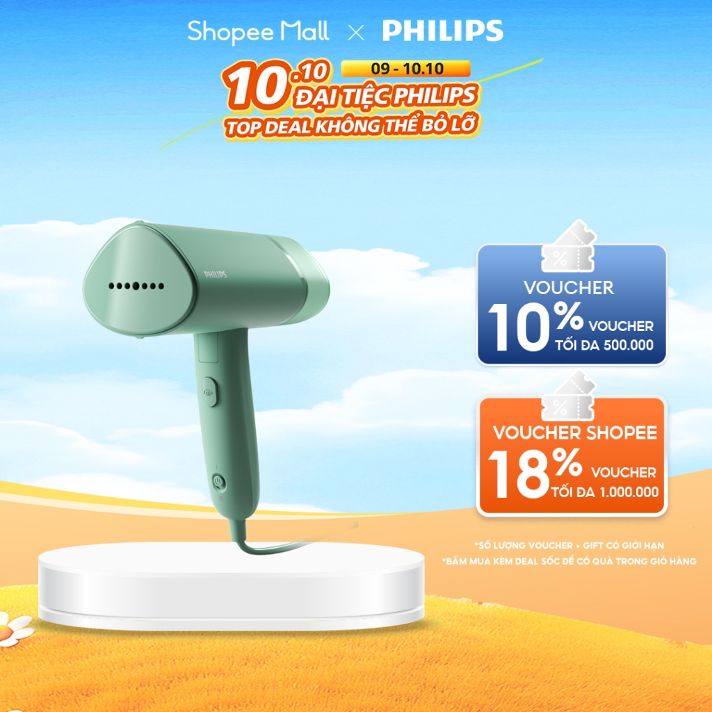 Bàn Ủi Hơi Nước cầm tay PHILIPS STH3010 /70 1000W- Hàng Chính Hãng