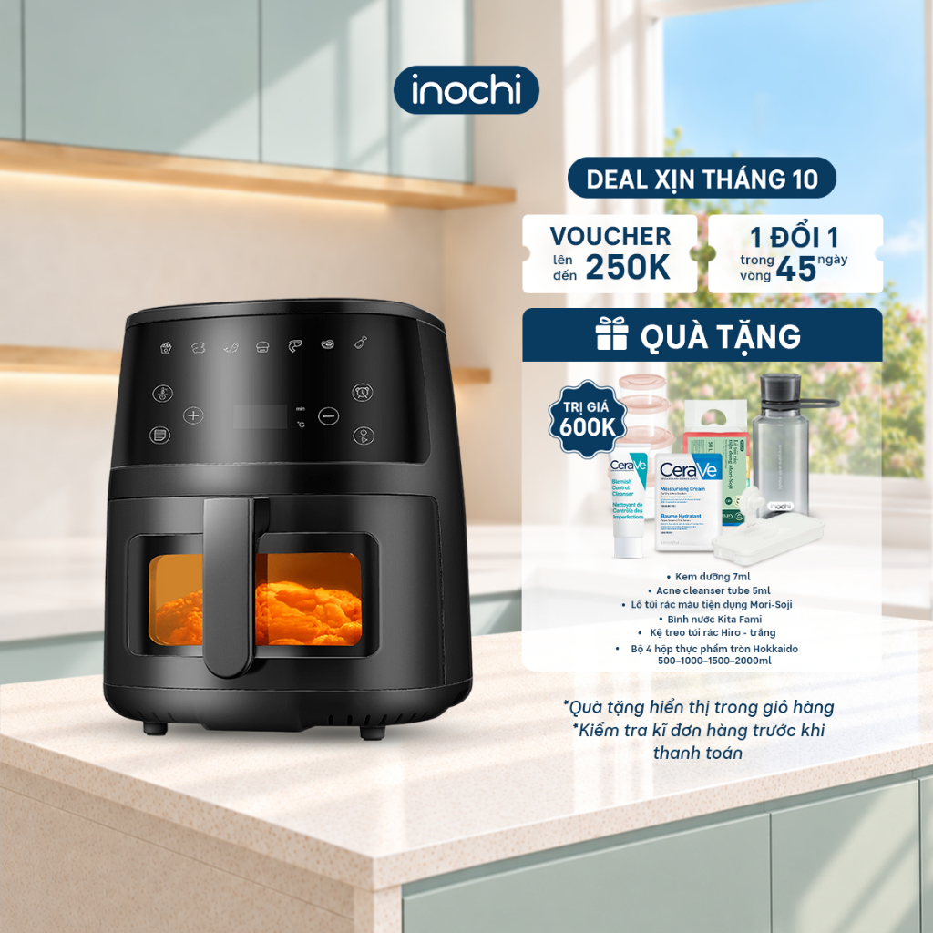 Inochi Nồi chiên không dầu 5L Akiba Cảm Ứng - Hiện Đại, Cho Bữa Ăn Lành Mạnh