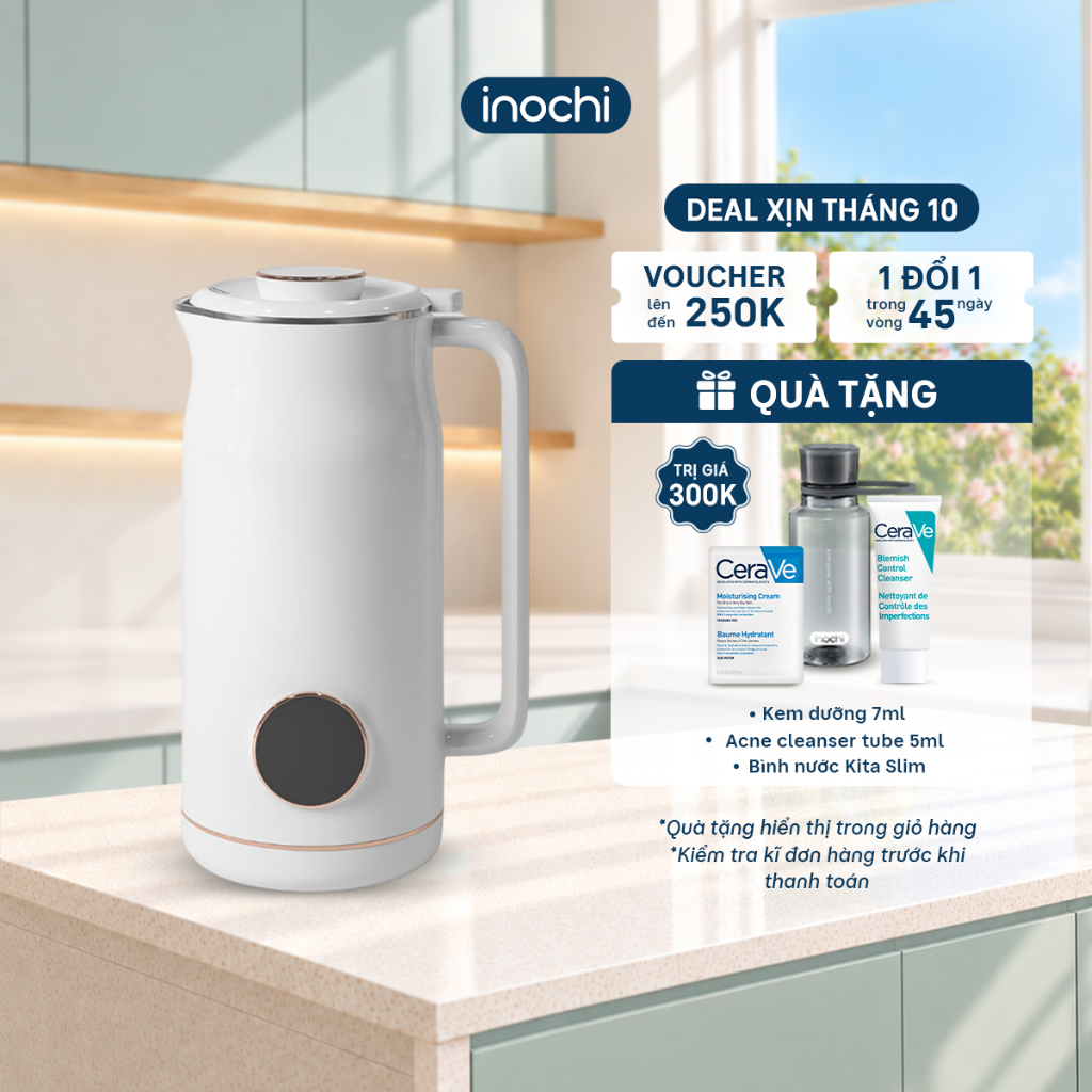 Inochi Máy làm sữa hạt Akiba Peppy – Tích hợp 8 chức năng, Màn hình cảm ứng, Dễ vệ sinh, Vận hành êm ái