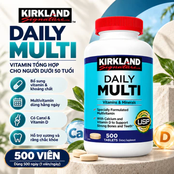 Vitamin Tổng Hợp Kirkland Signature Daily Multi 500 Viên Cho Phụ Nữ Trưởng Thành, Bổ Sung Vitamin Và Khoáng Chất