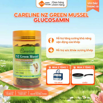 Viên Uống Hỗ Trợ Bảo Vệ Xương Khớp Careline NZ Green Musells An Toàn Cho Dạ Dày 60 Viên