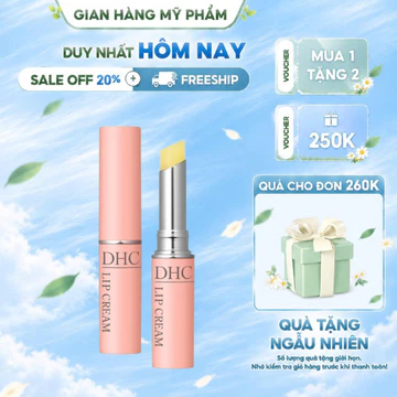 Son Dưỡng Môi DHC Lip Cream - Không Màu, Dưỡng Ẩm, Giúp Môi Mềm Mịn, Hạn Chế Khô Nứt 1.5g [S005]