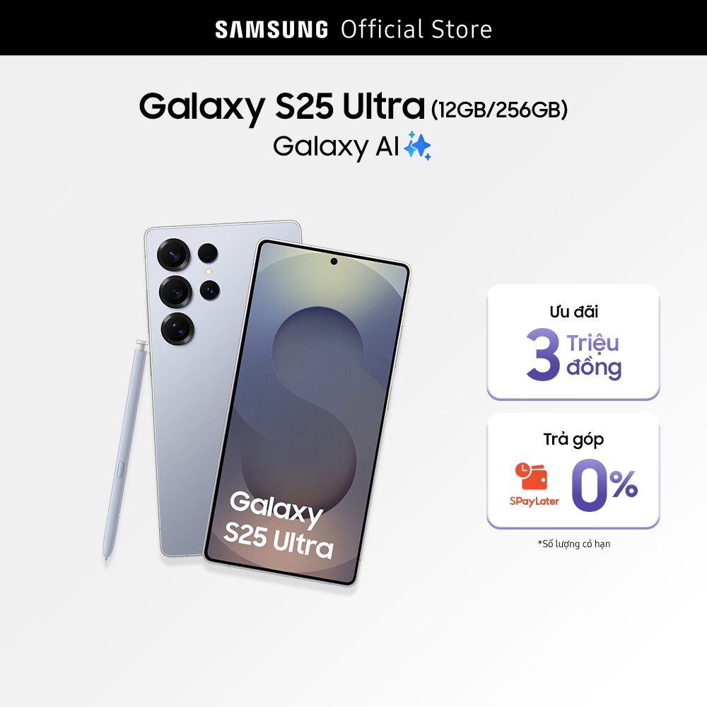 Điện thoại Samsung Galaxy S25 Ultra, Điện thoại AI, 256GB, Video camera đêm Nightography, S Pen đa nhiệm