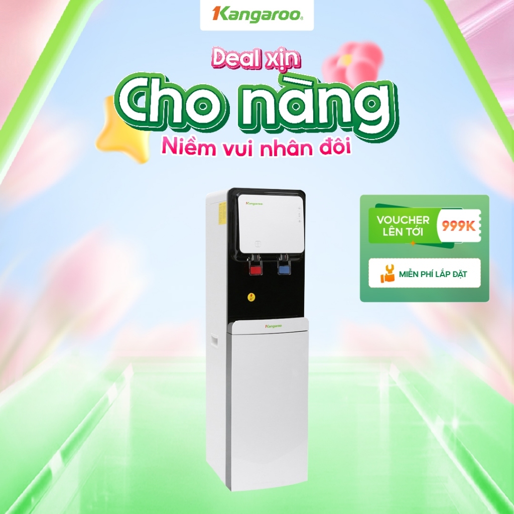 [LẮP ĐẶT 0Đ HN] Máy lọc nước Kangaroo có chức năng làm nóng lạnh nước uống KG61A3