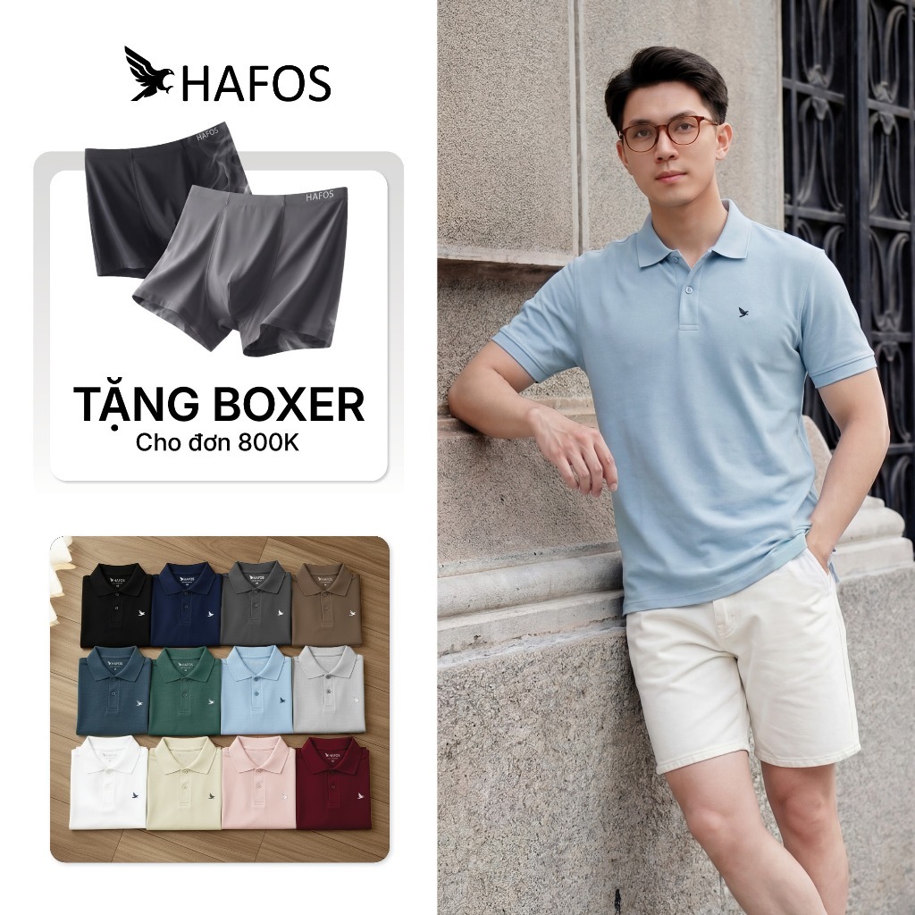 [ HAFOS X KOC ] Áo Polo công sở Nam HAFOS FALCON vải Cá Sấu cao cấp. Áo Polo màu PASTEL trẻ trung, chỉn chu