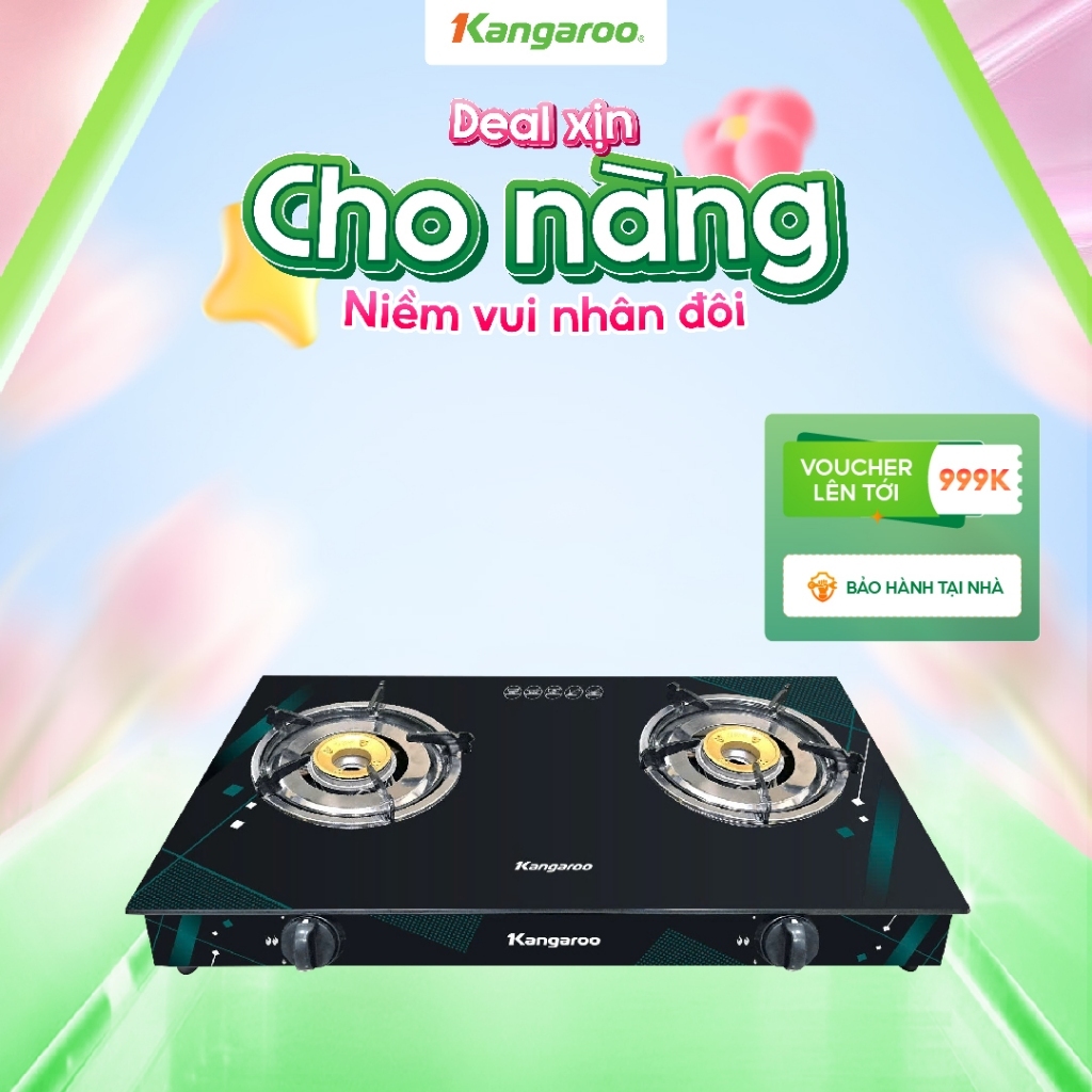 [ĐỘC QUYỀN ONLINE] Bếp gas đôi dương kính 2 lò Kangaroo KGGS69G2E
