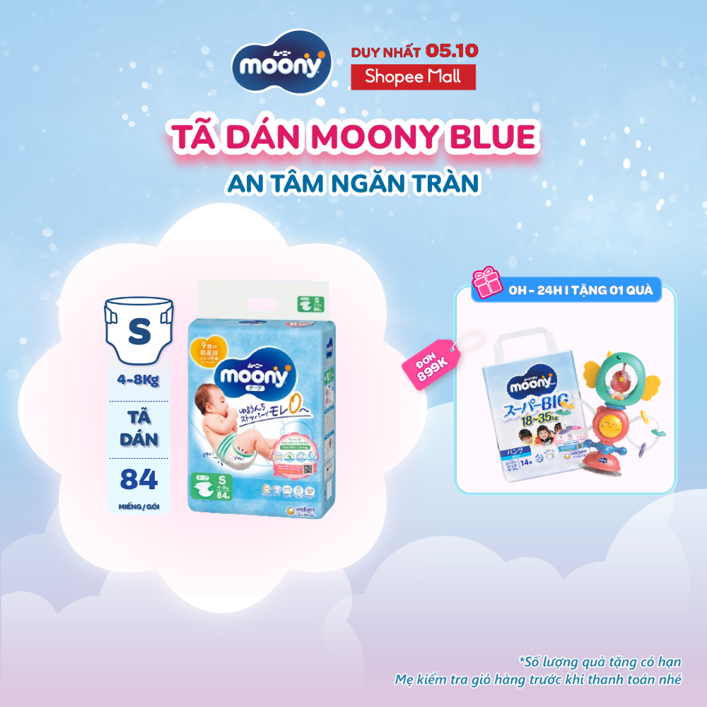 Tã dán cao cấp Moony NB/S/M/L - Nhập khẩu từ Nhật Bản