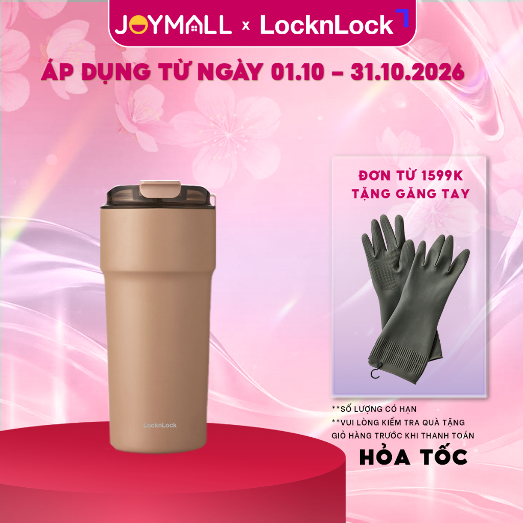 Ly Giữ Nhiệt Thép Phủ Sứ LocknLock Metro Cafe Tumbler 650ml LHC4359CHO, Hàng Chính Hãng - JoyMall
