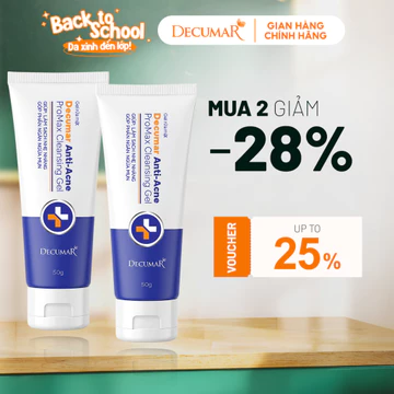 [Combo 2] Gel rửa mặt cho da mụn Decumar Promax, giúp làm sạch, ngừa mụn, kiềm dầu - 2 DPG02