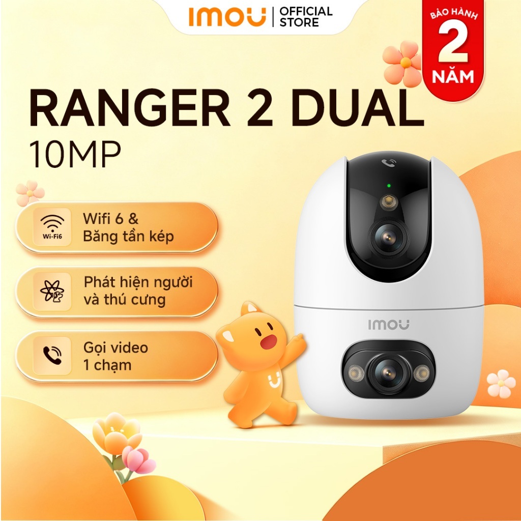 NEWEST IMOU Camera Wifi trong nhà Ranger 2 Dual 6/10MP I IPC-S20EP-6M0S I Gọi video một chạm I Ống kính kép