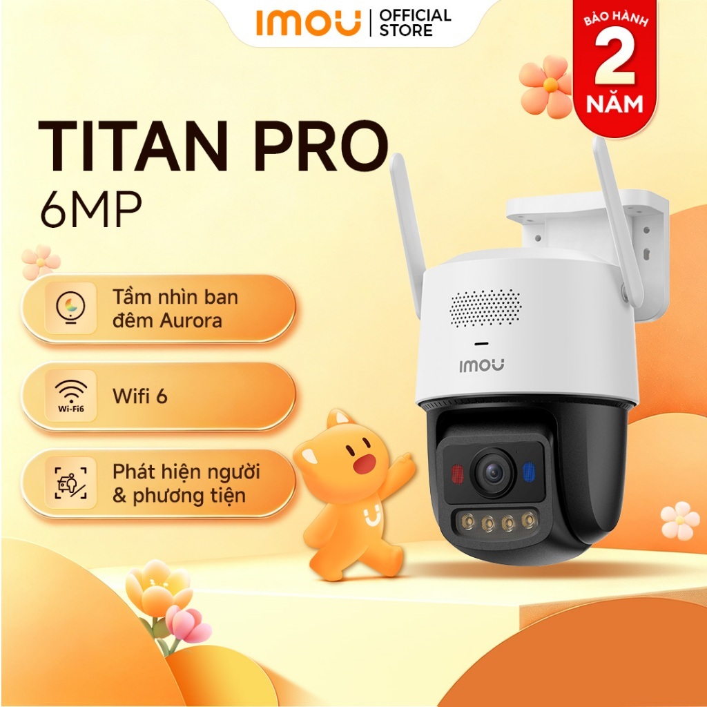 Imou Camera Wifi ngoài trời Titan Pro I 6MP I IPC-U7LP-6V0NE I Thị Giác Đêm Màu Aurora  I AIgo Play