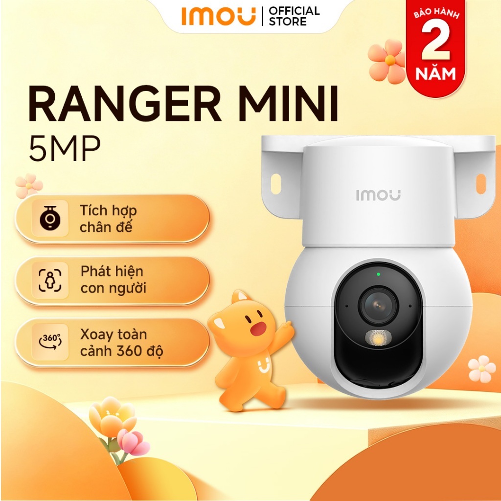 Camera Wifi trong nhà Ranger Mini I 3MP/5MP | Tích hợp chân đế I Tự Động Quay Quét | Phát Hiện Người | Màu về đêm