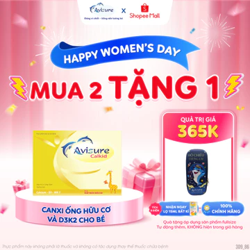 Canxi cho bé Avisure Calkid bổ sung canxi hữu cơ và D3 giúp trẻ cao lớn vượt trội 30 ống