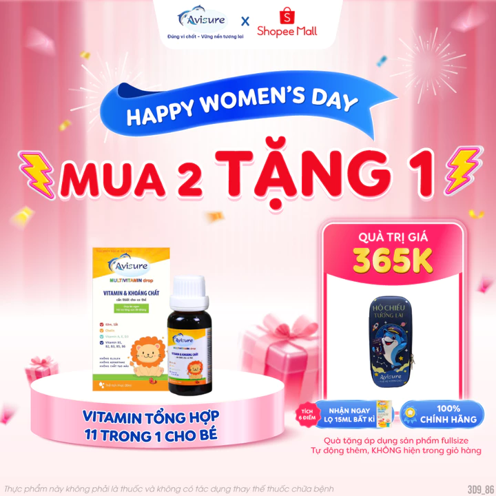 Vitamin tổng hợp cho bé Avisure Multi TPBVSK bổ sung 11 loại vitamin và khoáng chất 30ml