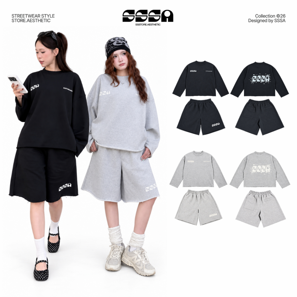 [DEAL MỞ BÁN] Set Nỉ Chân Cua SSSA Premium Form Rộng Nam Nữ Cá Tính SSSTORE.Aesthetic
